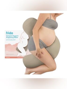 NWT Frida Mom Compact Support 4-in-1 Pregnancy Pillow Taupe